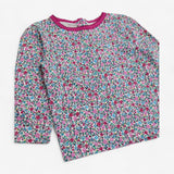 T-shirt Long Sleeve Ditsy with Plum Neckline