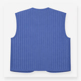 Vest Blue Floral Embroidered Quilted