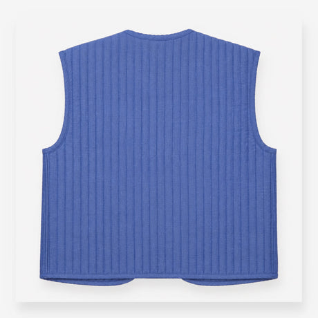 Vest Blue Floral Embroidered Quilted
