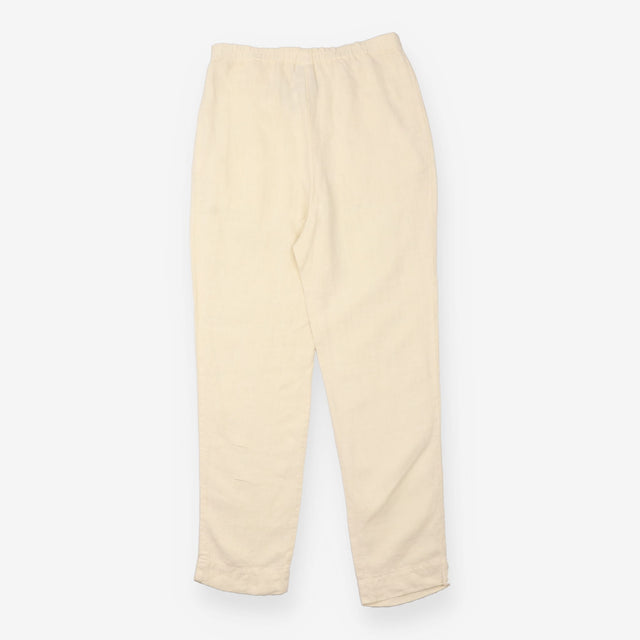 Trousers Ivory Pure Linen Relaxed Straight Leg