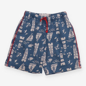 Shorts Blue Boats and Lighthouses