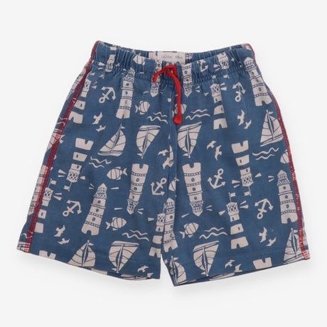 Shorts Blue Boats and Lighthouses