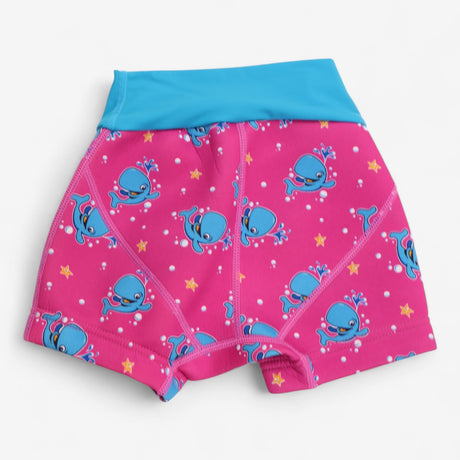 Swim Nappy Pink and Blue Whale Print