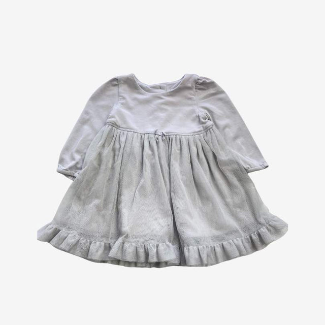 Grey Tulle Skirt Party Dress