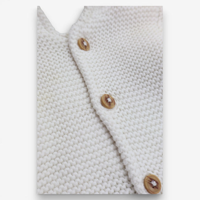 White knit hooded cardigan ears