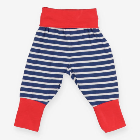 Blue Striped Joggers Red Cuffs