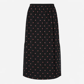 Midi Skirt Black Firefly Printed