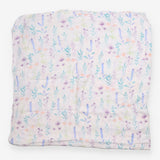 Muslin Extra large White with multi Coloured Flowe