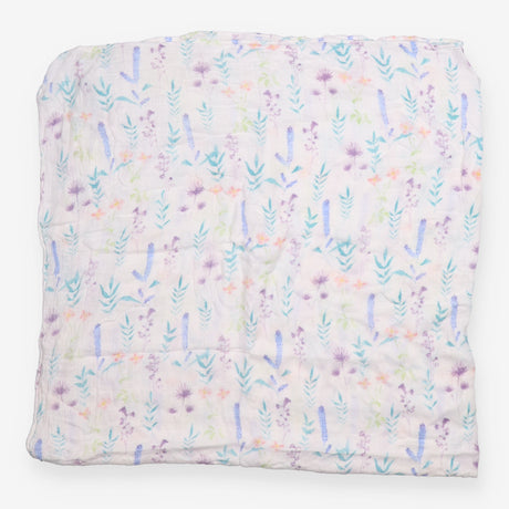Muslin Extra large White with multi Coloured Flowe