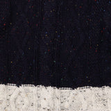 Cable Sweater Navy and White Multi Coloured Specks