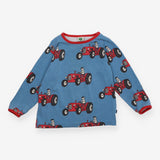T-Shirt Long Sleeve Blue Red Tractors