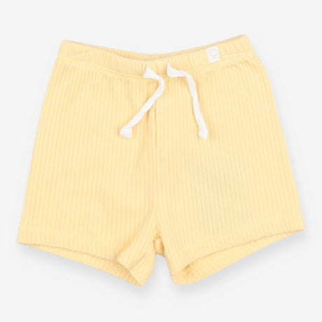 Shorts jersey ribbed yellow drawstring