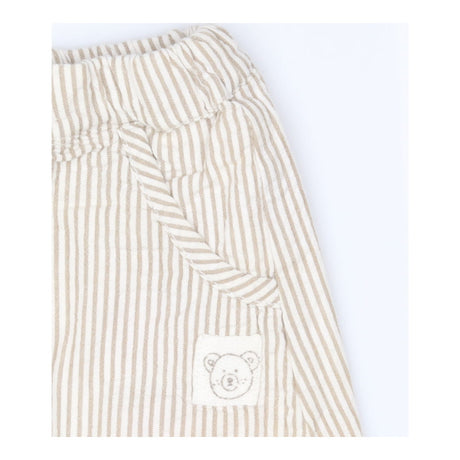 Trousers Brown Stripe with Bear Applique