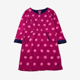 L/S pink polka dot dress with pockets