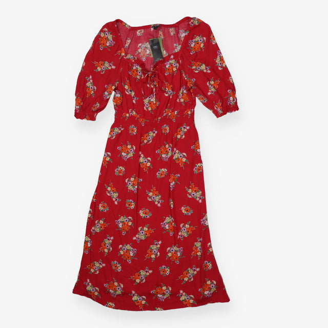 Off the Shoulder Pink Floral Dress with Puff Sleev