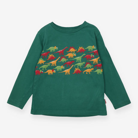 T-shirt long sleeves dinosaurs green