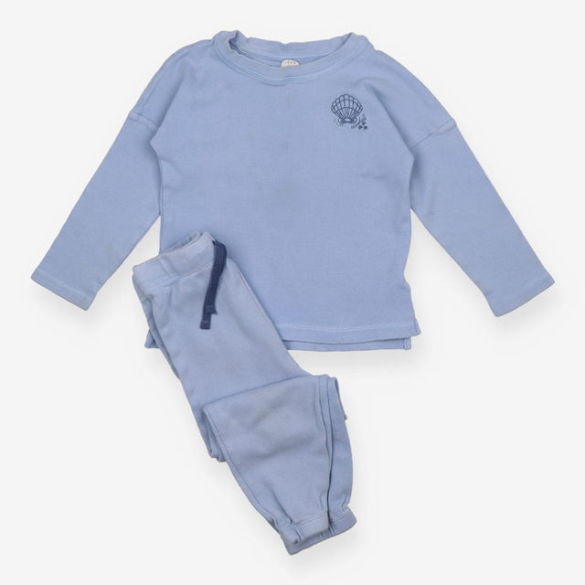 Outfit blue tracksuit waffle Seashell