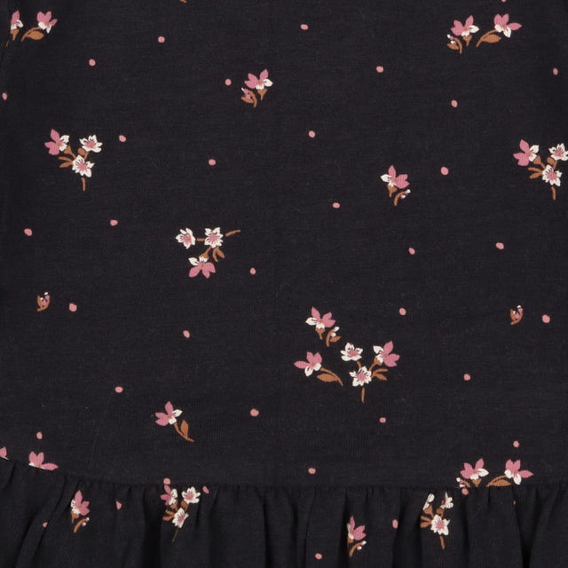 Dress long sleeve black floral