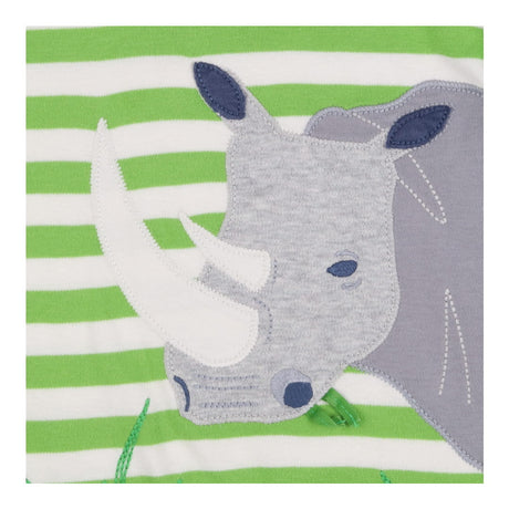 T-shirt long sleeve green striped rhino