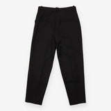 Tailored Trousers Black Tapered Leg Pleat Detail