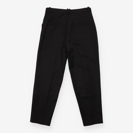 Tailored Trousers Black Tapered Leg Pleat Detail