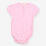 Bodysuit pink flower buttons