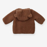 Fleece Jacket Brown with Hood and Bear Ears