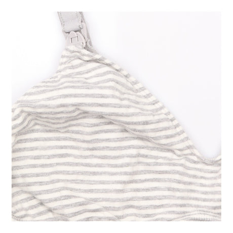 Bra Grey White Stripe Cotton Blend Seamless Matern