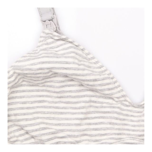 Bra Grey White Stripe Cotton Blend Seamless Matern