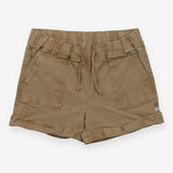 Casual Shorts Beige Organic Cotton Drawstring Pock