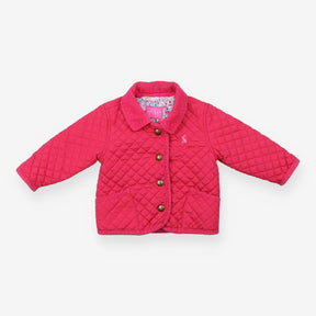 Pink Quilted Coat Floral Lining Pink Rabbit 
