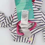 Sleepsuits striped horses pink edging