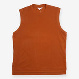 Vest Top Rust Brown Sleeveless Longline Crew Neck