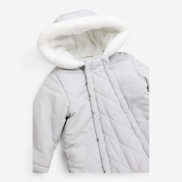 Grey Fleece Lined Footless Pramsuit 