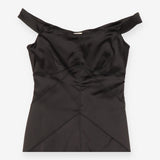 Whistles Black Satin Panelled Stitch Bodycon Midi 