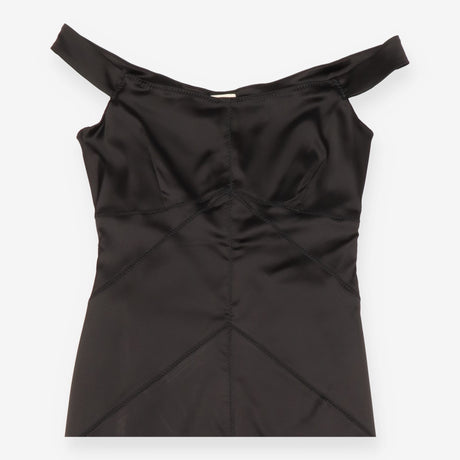 Whistles Black Satin Panelled Stitch Bodycon Midi 