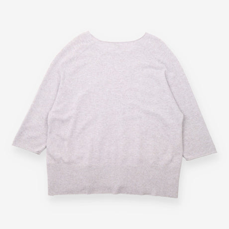 Tunic Jumper Grey Pure Cashmere Longline Side Butt