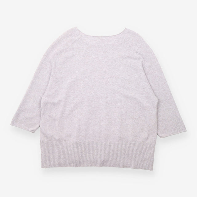 Tunic Jumper Grey Pure Cashmere Longline Side Butt
