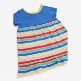 Dress Jersey Blue Top and Striped Skirt