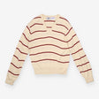 Vintage Izod Lacoste V-Neck Jumper Cream Striped