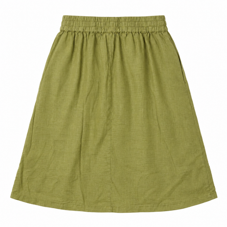 Skirt Olive Green Linen Pepper Moth Drawstring