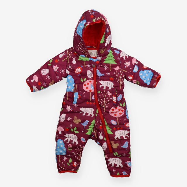 Pramsuit Purple Woodland Animals