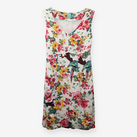 Darcie White Floral Viscose Sun Dress