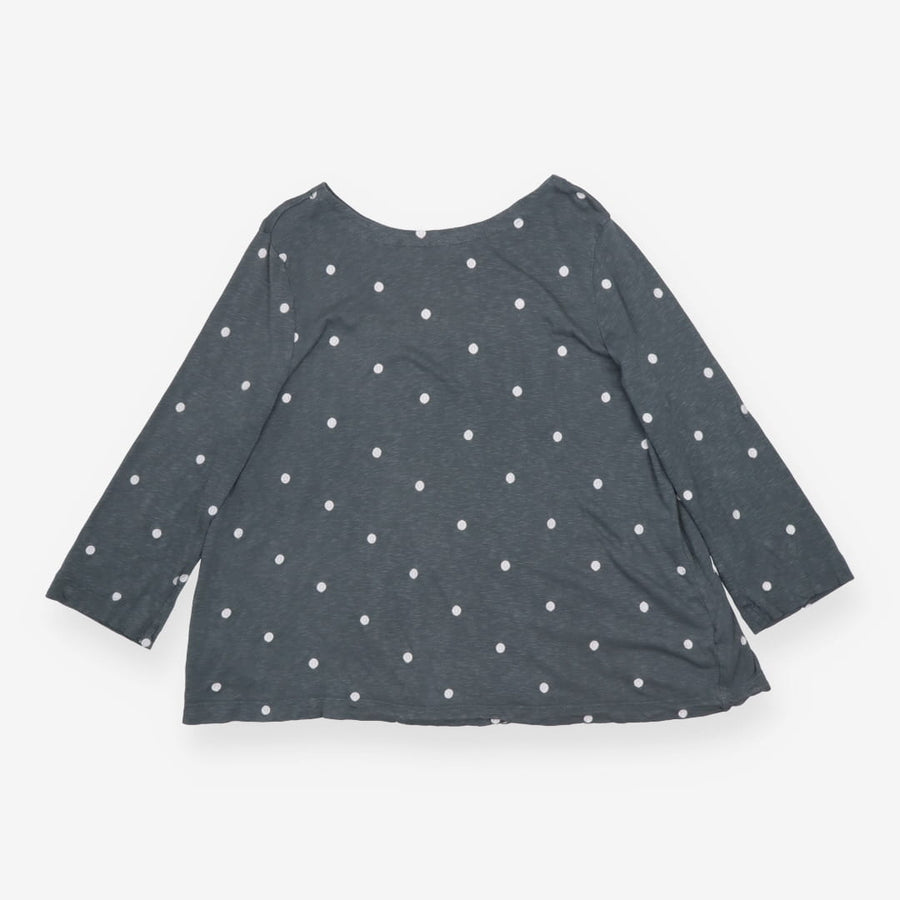 Jersey Top Grey Embroidered Spots Cotton Modal
