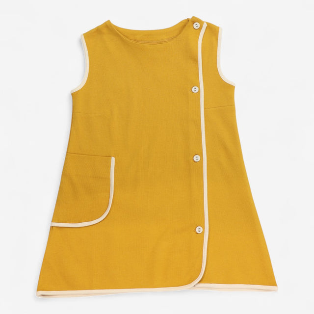 Dress Gold with Cream Edging and Buttons