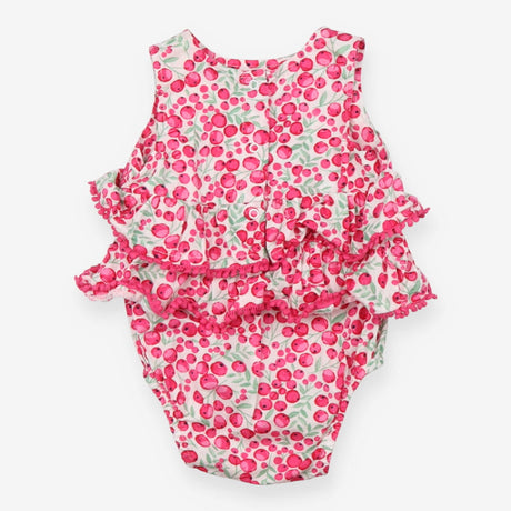 Frill Woven Romper Pink Berry