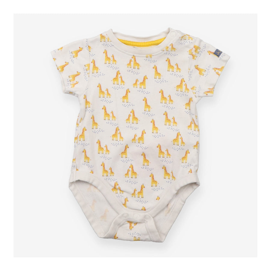 Bodysuit Cream with Mum and Baby Giraffe Print