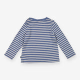 T-Shirt Long Denim Blue Striped 