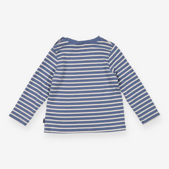 T-Shirt Long Denim Blue Striped 
