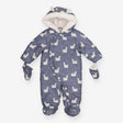 Grey Llama pramsuit fur lined